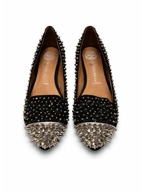 JEFFREY CAMPBELL | Martini Black Spiked/Studded Flats